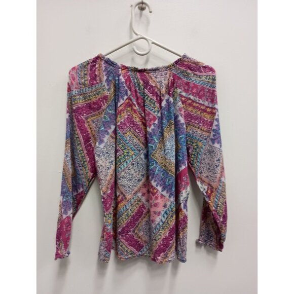 Chaps Multicolor Patterned Blouse - Picture 8 of 11
